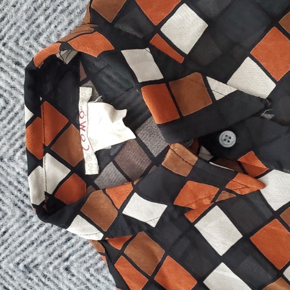 VTG checkered sheer blouse - Picture 5 of 7